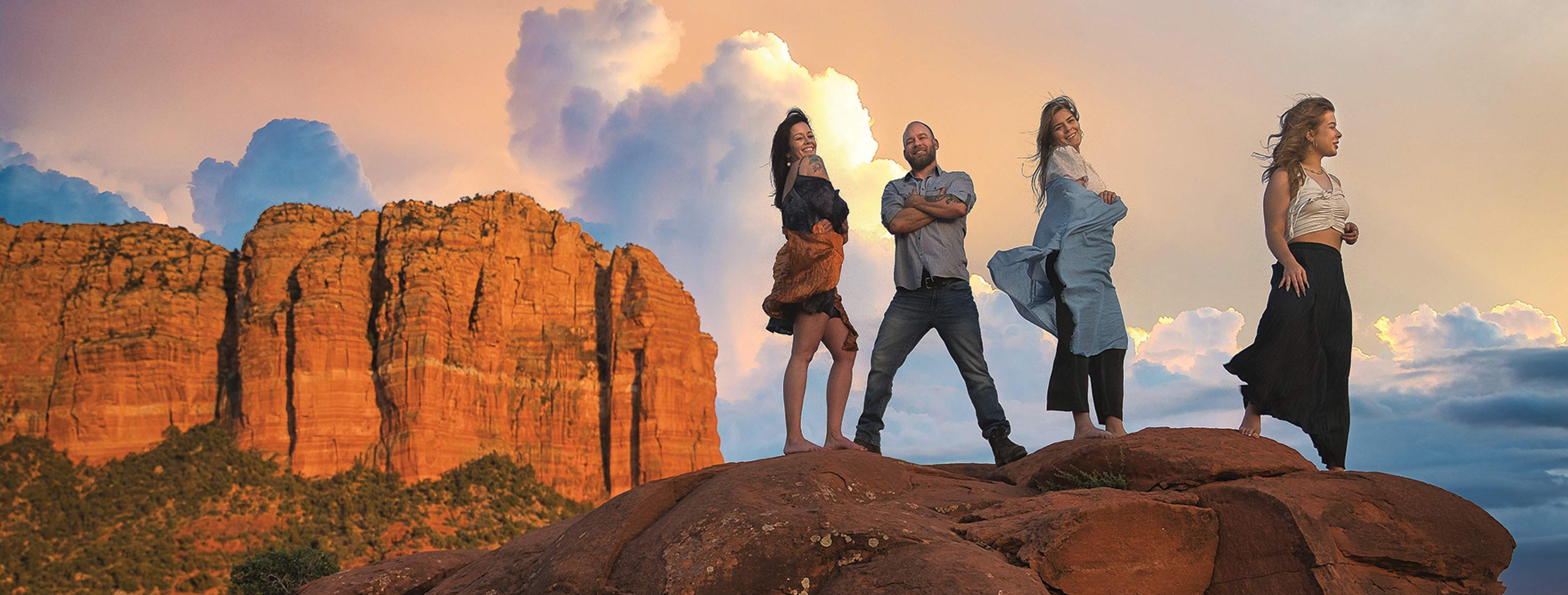 Sedona AZ Drifters Clothing on display on Red Rocks of Village of Oak Creek
